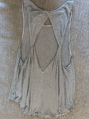 American Eagle Outfitters Black & White Striped Tank Top
